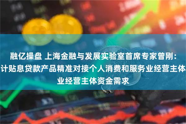 融亿操盘 上海金融与发展实验室首席专家曾刚：银行应设计贴息贷款产品精准对接个人消费和服务业经营主体资金需求